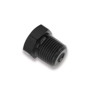 Adapters - Caps and Plugs - Earls - EARLS 1/8" NPT HEX HEAD PLUG Black Anodized