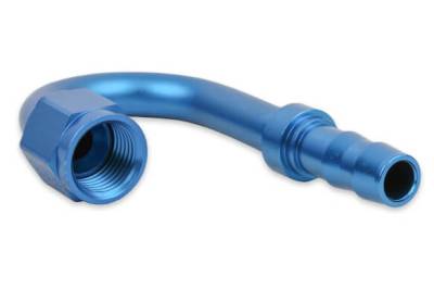 Earls - EARLS SUPER STOCK™ 180 DEGREE -6 FEMALE TO 3/8" BARB Blue Anodized - Image 2