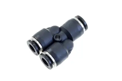 5/32" Vacuum Fitting Y Union (5/32" to 5/32"), Push To Connect - black