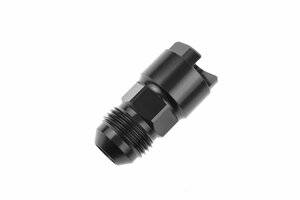 -08 AN male to 1/2" SAE quick-disconnect female, threaded lock nut  - black