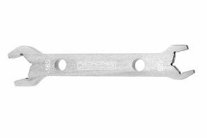 Double-ended aluminum AN wrench AN -12 Socket to AN -16 Socket - silver