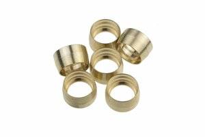 Brass Replacement Ferrules for -04  1200 Series PTFE Hose Ends - 6pcs/pkg