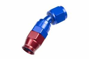 Hose Ends - 1200 Series Reusable PTFE Hose Ends - Red Horse Products - -04 AN 30 Degree PTFE reusable  Hose End - Blue