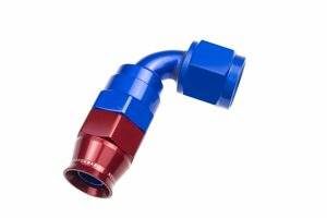 Hose Ends - 1200 Series Reusable PTFE Hose Ends - Red Horse Products - -04 AN 90 Degree PTFE reusable  Hose End - Blue