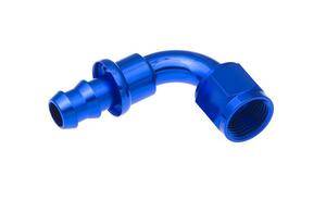 Hose Ends - Push Lock Hose Ends - Red Horse Products - -08 90 degree AN/JIC hose end push lock - blue