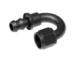 Hose Ends - Push Lock Hose Ends - Red Horse Products - -06 180 degree AN/JIC hose end push lock - black