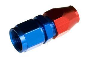 -08 to 1/2" hard line female aluminum hose end - red&blue