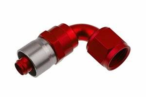 -06 AN 90 Degree Crimp Style Hose End - Red