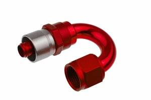 -06 AN 180 Degree Crimp Style Hose End - Red