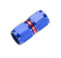-16 AN female to -16 AN female swivel coupler, straight - red/blue