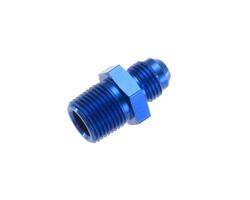 -03 straight male adapter to -04 (1/4") NPT male - blue