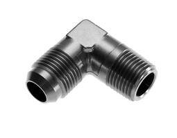 -04 90 degree male adapter to -06 (3/8") NPT male - black