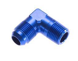 -12 90 degree male adapter to -12 (3/4") NPT male - blue