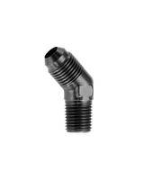 -06 45 degree male adapter to -02 (1/8") NPT male - black