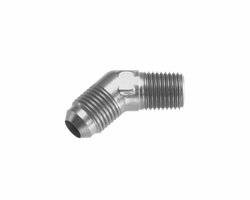 -12 45 degree male adapter to -16 (1") NPT male - clear