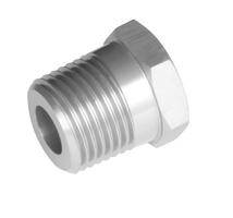 -06 (3/8") NPT male to -04 (1/4") NPT female reducer - clear