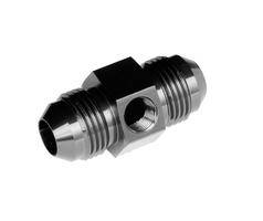 -06 male to -06 male AN/JIC with 1/8" NPT in hex - black