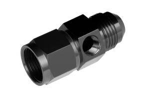 -06 male to -06 female AN/JIC with 1/8" NPT in hex - black