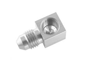 Adapters - AN to NTP - Red Horse Products - -04 AN male to 1/8" NPT female gauge adapter, 90º - clear