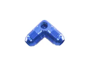 -06 AN male 90º adapter with 1/8" NPT port - blue