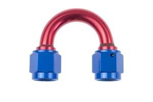 Hose Ends - Swivel Hose Ends - Red Horse Products - -06 AN female to -06 AN female 180 deg swivel coupler - red/blue