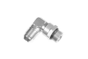 Hose Ends - 1490 Series Low Profile AN to ORB - Red Horse Products - -06 AN male to -06 ORB male swivel, 90 deg - clear