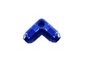 -08 AN male 90º adapter with 1/8" NPT port - blue