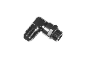 Hose Ends - 1490 Series Low Profile AN to ORB - Red Horse Products - -10 AN male to -10 ORB male swivel, 90 deg - black