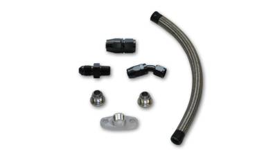 Vibrant Performance - Oil Systems - Vibrant Performance - Vibrant Performance - 10282 - Universal Oil Drain Kit for T3/T4 Top Mount Turbo setups (20 in. long line)