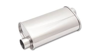 Vibrant Performance - 1126 - STREETPOWER Oval Muffler, 2.5 in. inlet/outlet (Offset-Offset)