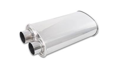 Vibrant Performance - 1159 - STREETPOWER Oval Muffler,  2.50" inlet/outlet (Same side)