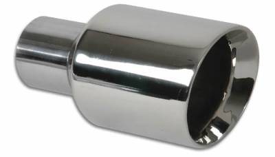 Exhaust - Exhaust Tips - Vibrant Performance - Vibrant Performance - 1272 - 3.50 in. Outlet O.D. Round SS Tip (Double Wall, Angle Cut), 2.50 in. Inlet I.D.