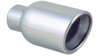 Exhaust - Exhaust Tips - Vibrant Performance - Vibrant Performance - 1342 - 4.00 in. Outlet O.D. Round SS Tip (Double Wall, Angle Cut), 2.50 in. Inlet I.D.