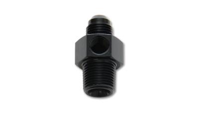 Adapter Fittings - AN to AN Adapters with NTP Port - Vibrant Performance - Vibrant Performance - 16496 - Male AN Flare to Male NPT Union Adpt w/ 1/8 in. NPT Port; Size: -6AN; 3/8 in. Male NPT