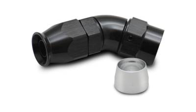 Vibrant Performance - 28404 - 45 Degree High Flow Hose End Fitting for PTFE Lined Hose, -4AN