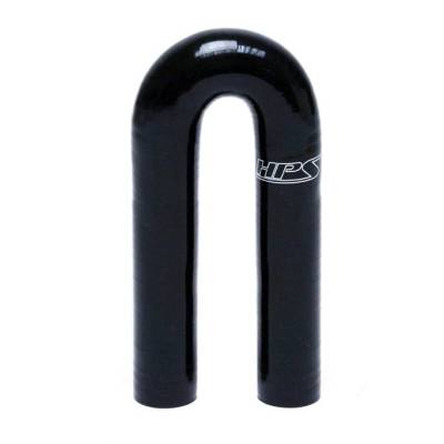 HPS 1" ID High Temp 4-ply Reinforced Silicone 180 Degree U Bend Elbow Coupler Hose Black (25mm ID)