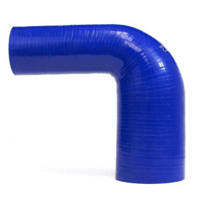 HPS 1-3/8" - 1.5" ID High Temp 4-ply Reinforced Silicone 90 Degree Elbow Reducer Hose Blue (35mm - 38mm ID)