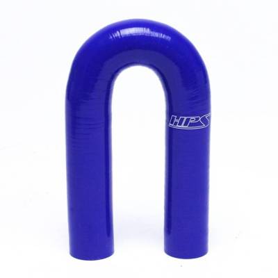 HPS 2" ID High Temp 4-ply Reinforced Silicone 180 Degree U Bend Elbow Coupler Hose Blue (51mm ID)