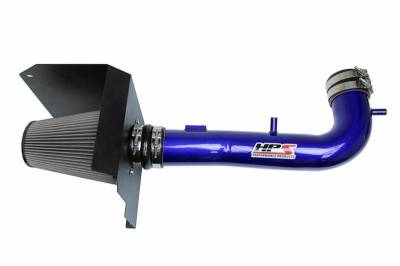 HPS Performance Air Intake Kit - Chevrolet - HPS Silicone Hose - HPS Blue Cold Air Intake Kit with Heat Shield for 14-18 GMC Sierra 1500 5.3L V8