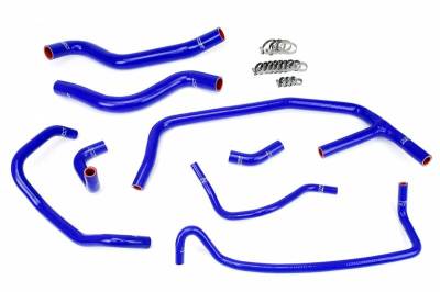 HPS Blue Reinforced Silicone Radiator and Heater Hose Kit Coolant for Ford 2015-2019 Mustang Ecoboost 2.3L Turbo