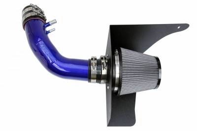 HPS Shortram Air Intake Kit - Ford - HPS Silicone Hose - HPS Performance Cold Air Intake Kit 15-17 Ford Mustang 3.7L V6, Includes Heat Shield, Blue
