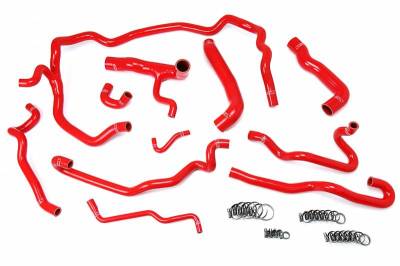 HPS Red Reinforced Silicone Radiator + Heater Hose Kit Coolant for BMW 04-05 530i E60 Left Hand Drive