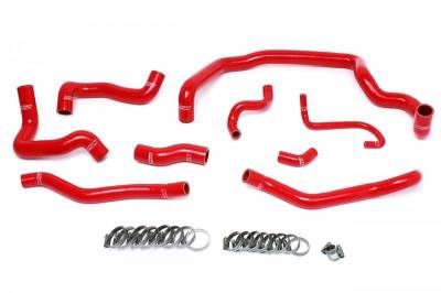 HPS Red Reinforced Silicone Radiator and Heater Hose Kit Coolant for Mini 07-11 Cooper S R56 1.6L Turbo Manual Trans