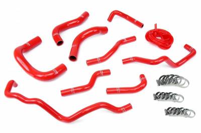 HPS Reinforced Red Silicone Radiator + Heater Hose Kit Coolant for Scion 08-14 iQ 1.3L
